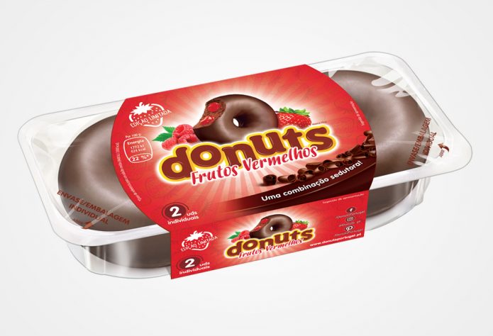 Embalagem Donuts Frutos Vermelhos